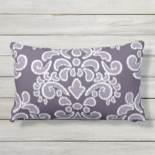 Ikat Floral Damask Plum en Lavender Buitenkussen