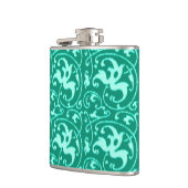 Ikat Floral Damask - Turquoise en Aqua Heupfles (Links)