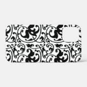 Ikat Floral Damask - White en Black Case-Mate iPhone Case (Achterkant (horizontaal))