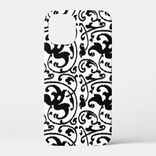 Ikat Floral Damask - White en Black Case-Mate iPhone Case (Achterkant)