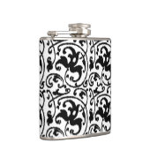 Ikat Floral Damask - White en Black Heupfles (Rechts)