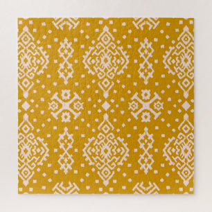 Ikat folklore ornament - etnische textuur. legpuzzel