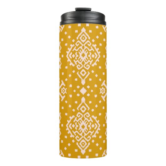 Ikat folklore ornament - etnische textuur. thermosbeker (Voorkant)