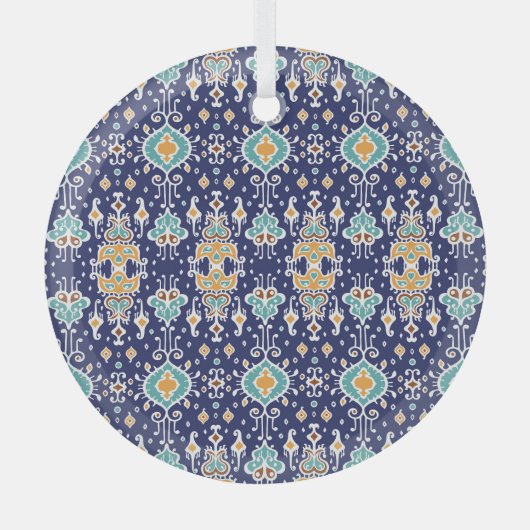 Ikat Geometric: Folklore Oriental Ornament. Glas Ornament (Voorkant)