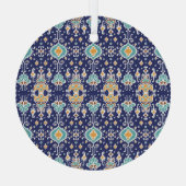 Ikat Geometric: Folklore Oriental Ornament. Glas Ornament (Achterkant)