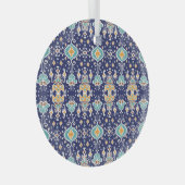 Ikat Geometric: Folklore Oriental Ornament. Glas Ornament (Voorkant Rechts)