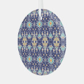 Ikat Geometric: Folklore Oriental Ornament. Glas Ornament (Voorkant links)