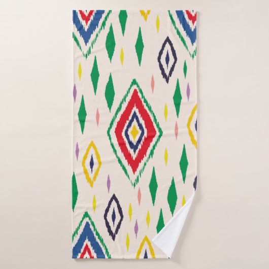 Ikat geometric folklore ornament with diamonds. Tr Badhanddoek (Badhanddoek)