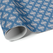 Ikat Geometrische Folklore Damask Ornament Cadeaupapier (Rol Hoek)