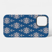 Ikat Geometrische Folklore Damask Ornament iPhone Hoesje (Achterkant horizontaal)