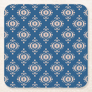 Ikat Geometrische Folklore Damask Ornament Kartonnen Onderzetters