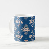 Ikat Geometrische Folklore Damask Ornament Koffiemok (Voorkant links)