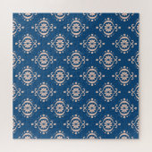 Ikat Geometrische Folklore Damask Ornament Legpuzzel (Horizontaal)