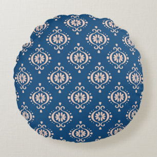 Ikat Geometrische Folklore Damask Ornament Rond Kussen