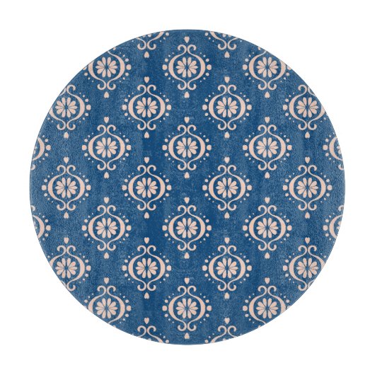 Ikat Geometrische Folklore Damask Ornament Snijplank (Voorkant)