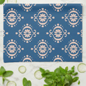 Ikat Geometrische Folklore Damask Ornament Theedoek (Gevouwen)
