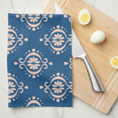 Ikat Geometrische Folklore Damask Ornament Theedoek (Quarter Fold)