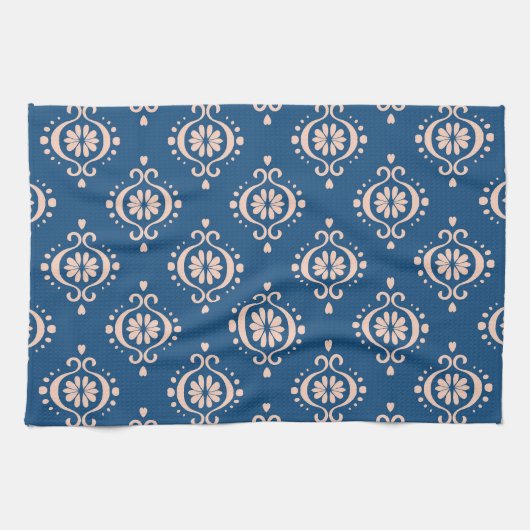 Ikat Geometrische Folklore Damask Ornament Theedoek (Horizontaal)