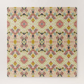 Ikat geometrische folklore, oosters damast patroon legpuzzel (Verticaal)