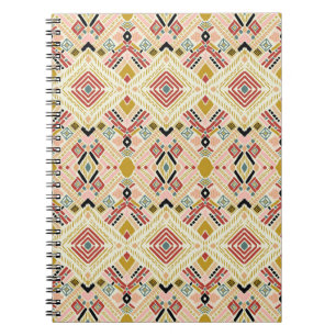 Ikat geometrische folklore, oosters damast patroon notitieboek