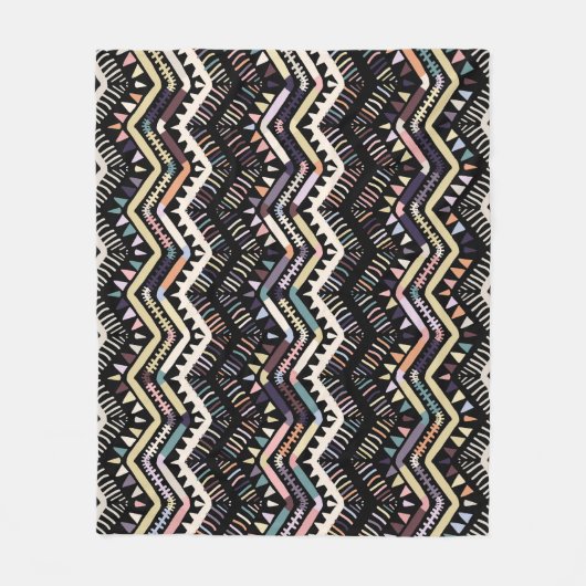Ikat geometrische folklore, tribal Aztec patroon. Fleece Deken (Voorkant)