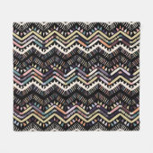 Ikat geometrische folklore, tribal Aztec patroon. Fleece Deken (Voorkant (Horizontaal))