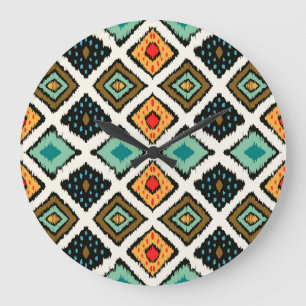 Ikat geometrische, folklore tribale textuur. grote klok