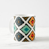 Ikat geometrische, folklore tribale textuur. koffiemok (Voorkant links)