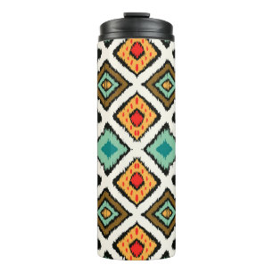 Ikat geometrische, folklore tribale textuur. thermosbeker