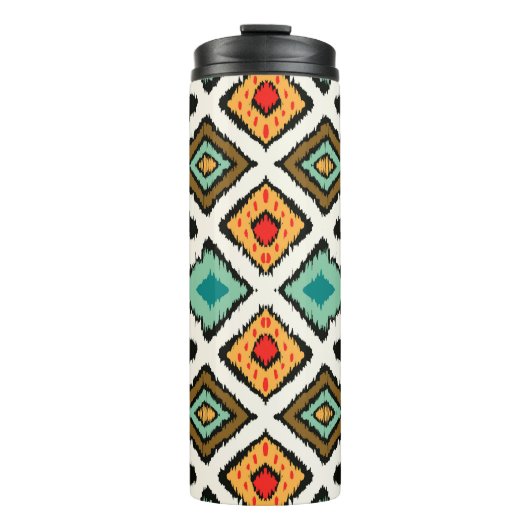 Ikat geometrische, folklore tribale textuur. thermosbeker (Voorkant)