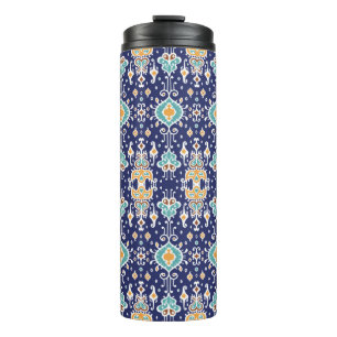 Ikat geometrische folklore-versiering. Oriental Thermosbeker