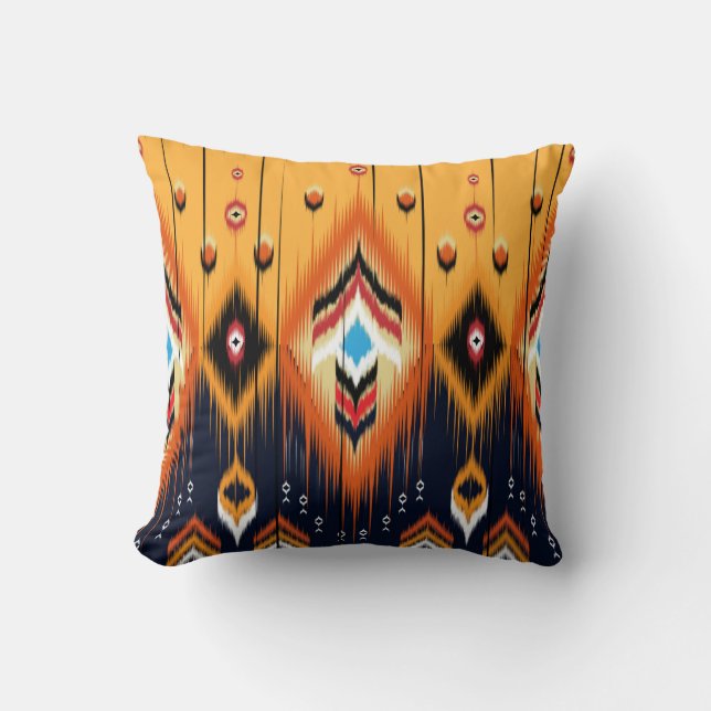 Ikat geometrische folklore-versiering. Tribale etn Kussen (Voorkant)