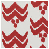 Ikat gestileerde floraal - donkerrood en wit stof (Close Up)