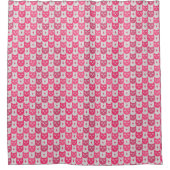 Ikat ikat roze patroon douchegordijn (Voorkant)