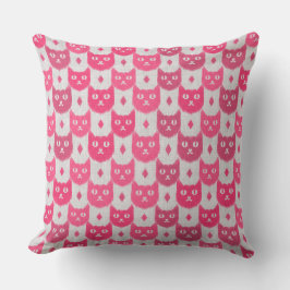 Ikat ikat roze patroon kussen