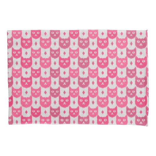 Ikat ikat roze patroon kussensloop (Voorkant)