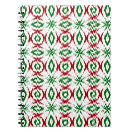 Ikat Kerstpatroon Notitieboek (Voorkant)