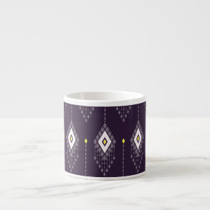 Ikat kroonluchterpatroon:  textielontwerp espresso kop