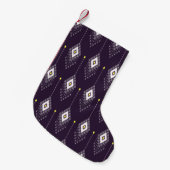 Ikat kroonluchterpatroon: textielontwerp kleine kerstsok (Voorkant (Hangend))