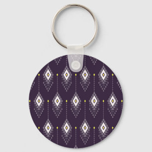 Ikat kroonluchterpatroon: textielontwerp sleutelhanger
