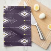 Ikat kroonluchterpatroon:  textielontwerp theedoek (Quarter Fold)