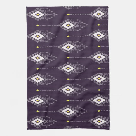 Ikat kroonluchterpatroon:  textielontwerp theedoek (Verticaal)