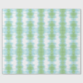 Ikat met glans in groen en aqua cadeaupapier (Vlak)