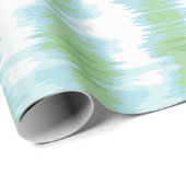 Ikat met glans in groen en aqua cadeaupapier (Rol Hoek)