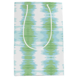 Ikat met glans in groen en aqua medium cadeauzakje