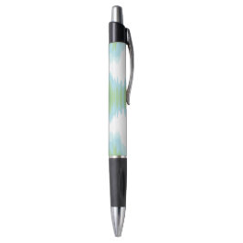 Ikat met glans in groen en aqua pen