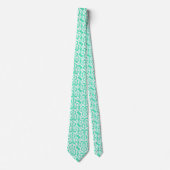 Ikat Moorish Damask - aqua en white Stropdas (Voorkant)