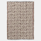 Ikat Moorish Damask - beige en taupe Deken (Voorkant Verticaal)