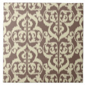 Ikat Moorish Damask - beige en taupe Tegeltje (Voorkant)