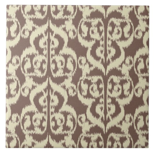 Ikat Moorish Damask - beige en taupe Tegeltje (Voorkant)